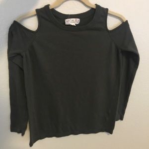 Olive Green off the shoulder sweater